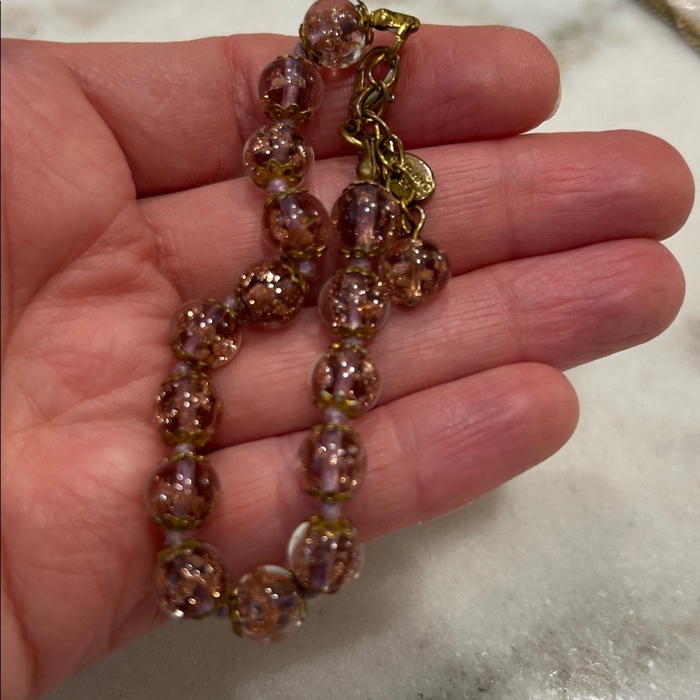 Murano Gold and Brown Beaded Bracelet